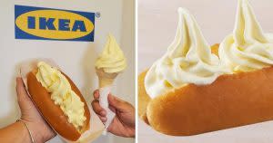瑞典知名家居品牌IKEA近日推出美食新產品「冰狗」｜the Swedish furniture giant IKEA recently launched a new snack item, “Ice Dog”, a hot dog burger with ice cream in the middle. (Courtesy of IKEA Taiwan)