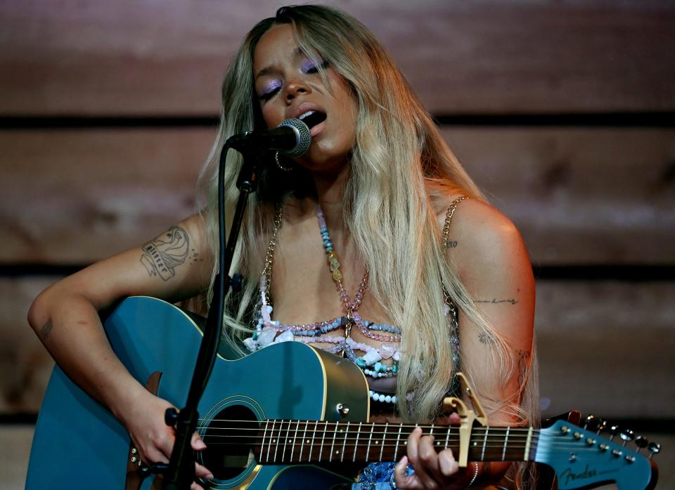 Tanner Adell performs during the CMT Next Women of Country 2024 concert at the City Winery on Tuesday, Jan. 23, 2024, in Nashville, Tenn.