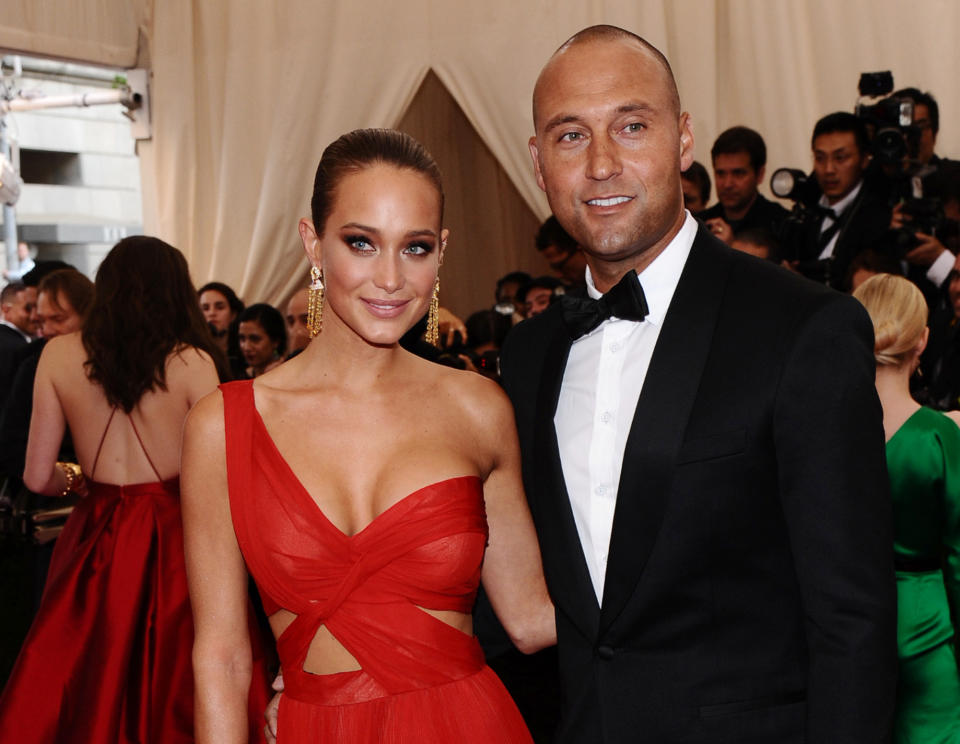 Derek Jeter and his wife, Hannah, in 2015. (AP)