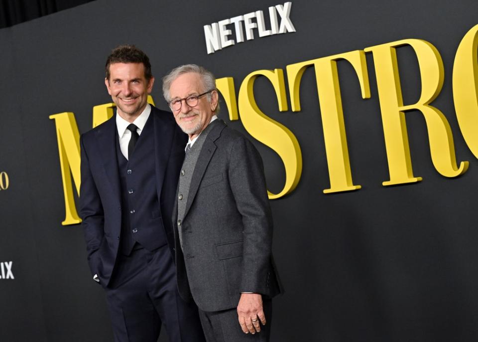 <p>Bradley & Steven Spielberg Pose for a Photo</p>