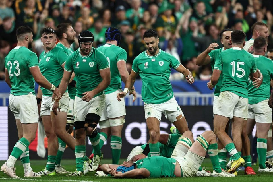 Ireland celebrated an incredible win (AFP via Getty Images)