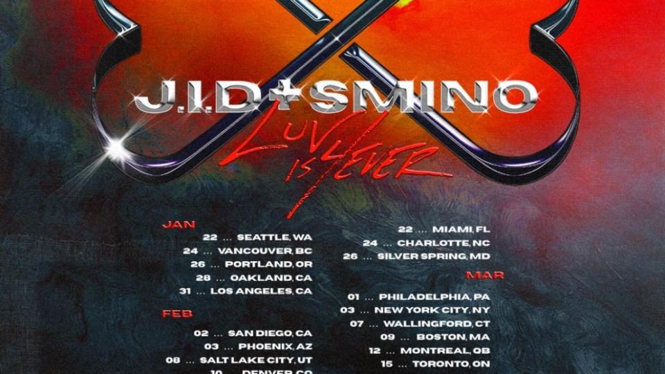 jid smino 2023 north american tour poster