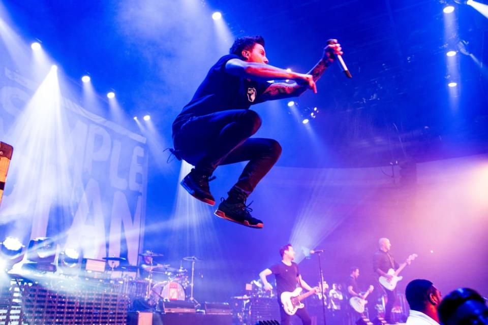 <div class="inline-image__caption"><p>Pierre Bouvier of Simple Plan performs at Hollywood Palladium, Nov. 22, 2019, in Los Angeles, California. </p></div> <div class="inline-image__credit">Timothy Norris/Getty</div>