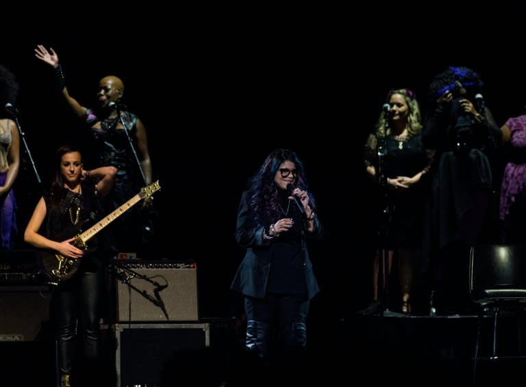 Tyka Nelson, Prince's sister, speaks at a tribute concert to the late singer in St Paul, Minnesota, on October 13, 2016