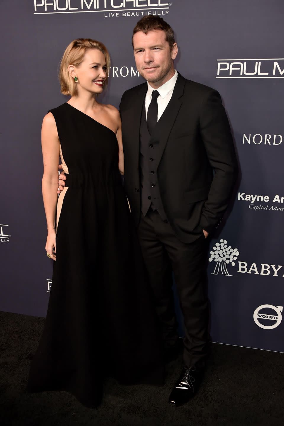 Model Lara Bingle and actor Sam Worthington attend the 2017 Baby2Baby Gala in California. Source: Getty