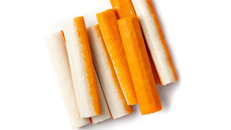 crab sticks white background