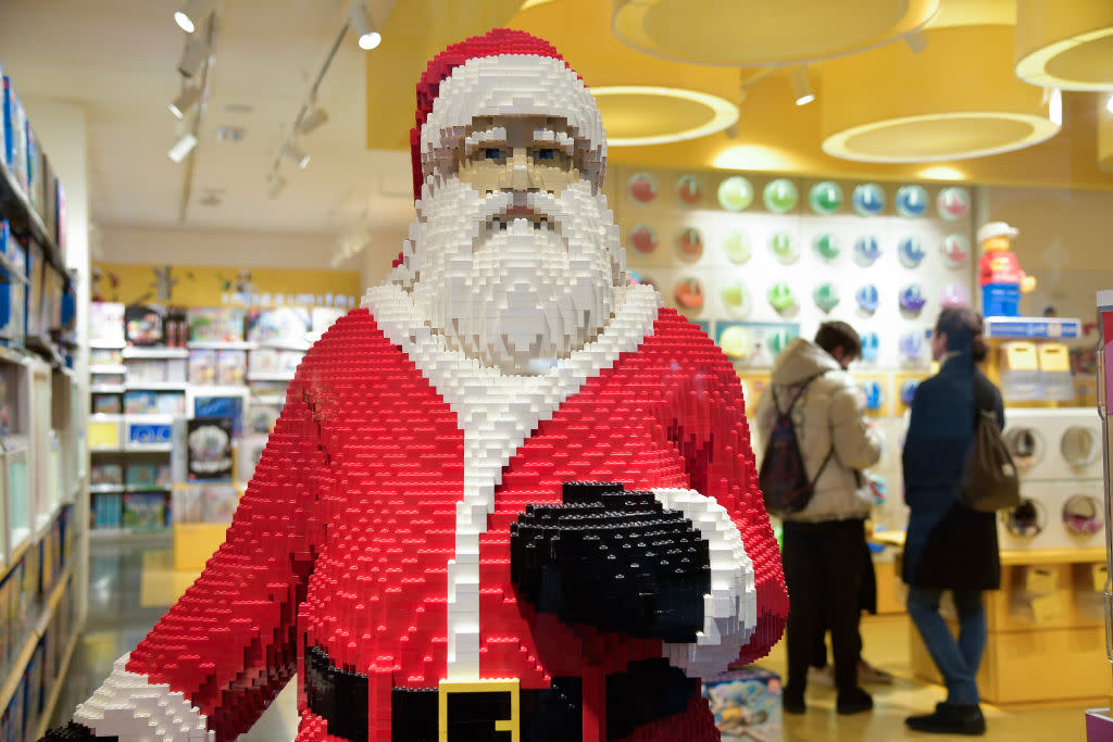  Santa made from Legos in mall Lego Store. 