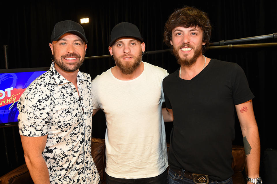 <p>Cody Alan, Brantley Gilbert and Chris Janson attends the 2017 iHeartCountry Festival, A Music Experience by AT&T at The Frank Erwin Center on May 6, 2017 in Austin, Texas. (Photo: Rick Kern) </p>