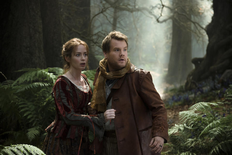 Emily Blunt and James Corden in Disney's 'Into The Woods' - Credit: Disney