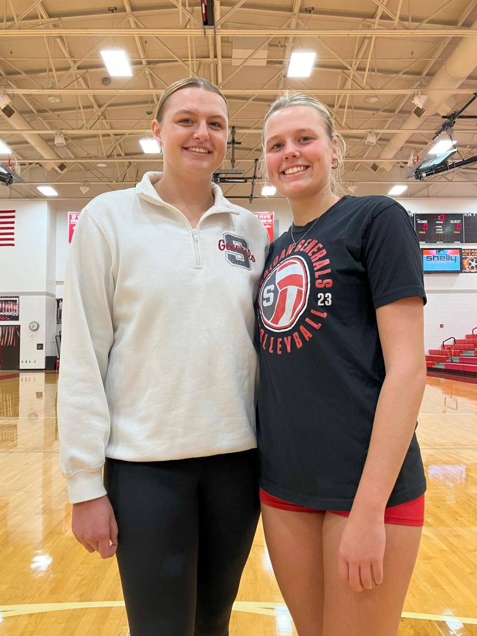 Faith Stinson, left, and younger sister Jamisyn Stinson have each earned Division I college basketball scholarships after heralded careers at Sheridan High School. Now a sophomore at IUPUI, Faith has helped Jamisyn, now a senior at Sheridan, through the recruiting process.