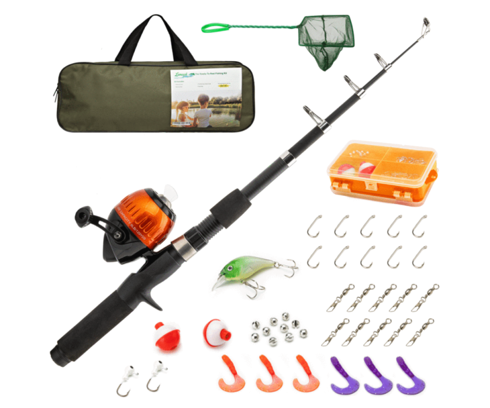 With 37 pieces, this fishing set and tackle kit comes fully equipped including a compact travel bag to take around summer. Source: Toy Universe