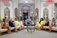 <p>The cast members sometimes film for <a href="https://www.eonline.com/news/846560/real-housewives-reunions-101-5-things-you-need-to-know-to-survive" rel="nofollow noopener" target="_blank" data-ylk="slk:up to 12 hours;elm:context_link;itc:0;sec:content-canvas" class="link ">up to 12 hours</a>. At the beginning of the day, each cast member is picked up by car and brought to an unknown location, where they get their hair and makeup done and prepare <del>for </del><del>battle</del> to answer questions.</p>