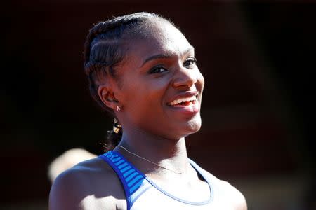 FILE PHOTO: Athletics - British Championships - Alexander Stadium, Birmingham, Britain - June 30, 2018 Dina Asher-Smith after winning the Women's 100m final Action Images via Reuters/Craig Brough/File Photo