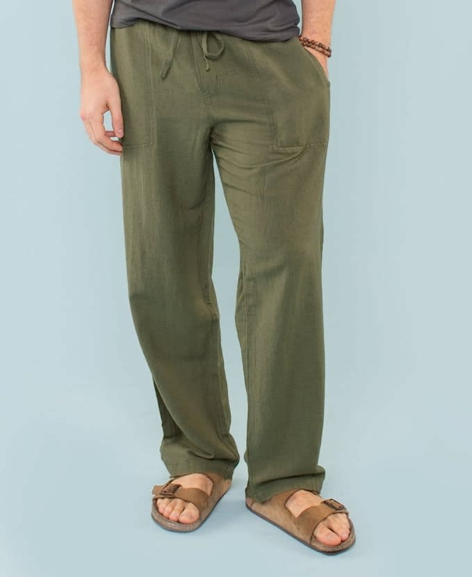 green loose cut pants soul flower