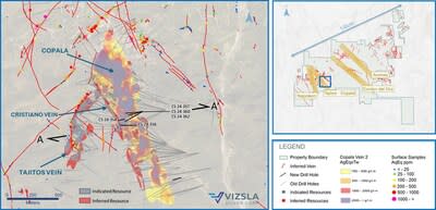 Figure 1: Plan map of recent drilling centered on the Copala structure. (CNW Group/Vizsla Silver Corp.)