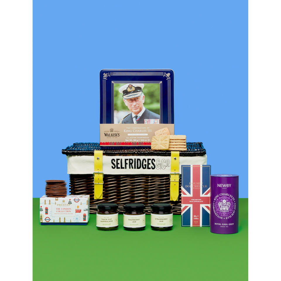 Selfridges’ coronation hamper, complete with all-butter shortbread, marmalade and chocolate.