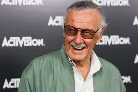 FILE PHOTO: Stan Lee arrives at the Activision E3 Preview Event in Los Angeles, California, U.S., June 14, 2010. REUTERS/Jason Redmond/File Photo