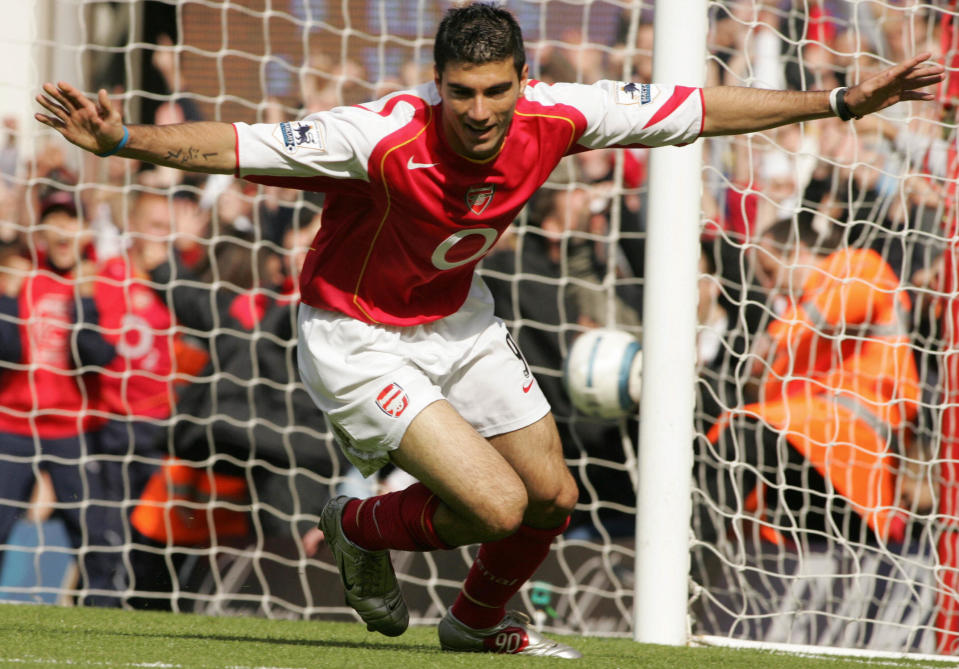 Reyes celebrates a goal for Arsenal (CARL DE SOUZA/AFP/Getty Images)