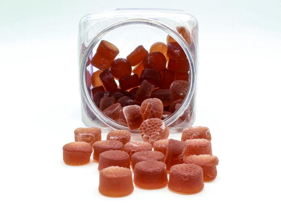 A jar of  melatonin gummy supplements (iStock/Getty)