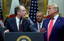 U.S. President Donald Trump holds signing ceremony for the U.S.-Japan Trade Agreement at White House in Washington