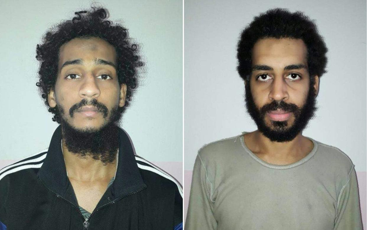 UK jihadists Shafee El-Sheik (L) and Alexanda Kotey (R) are among 2,000 Isil fighters being held by the SDF - AFP