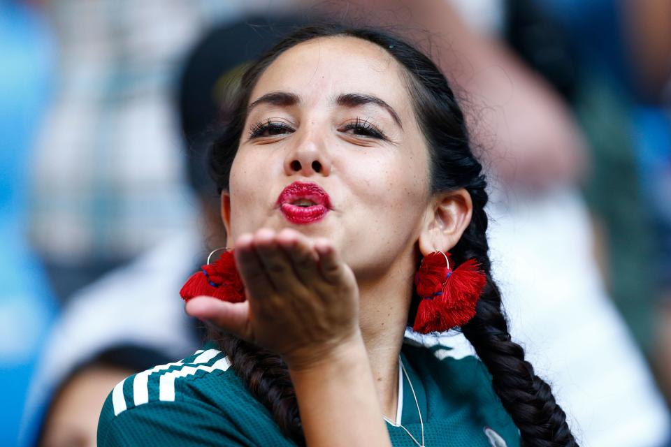 Photogenic fans: Brazil vs. Mexico