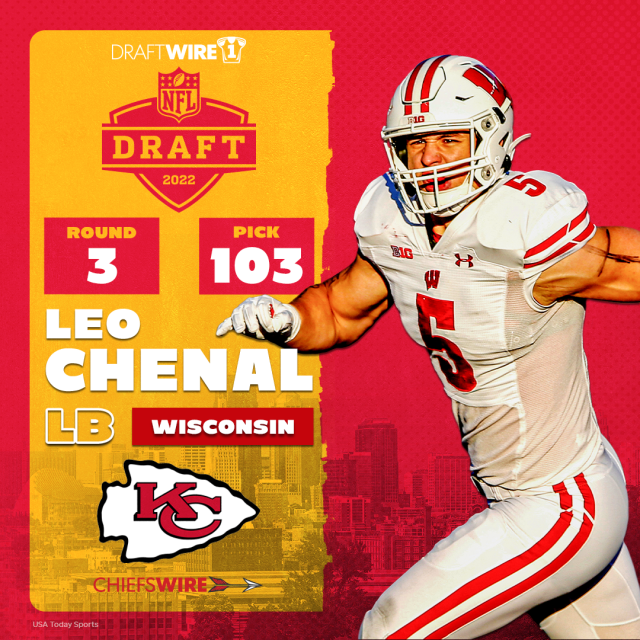 WATCH: Chiefs Select LB Leo Chenal with 103rd Pick in 2022 NFL Draft