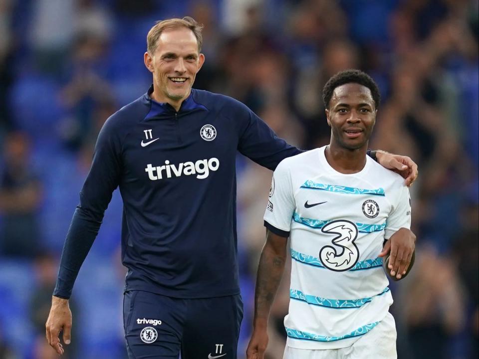 Raheem Sterling, right, has revealed why Thomas Tuchel, left, wanted to sign him for Chelsea (PA)
