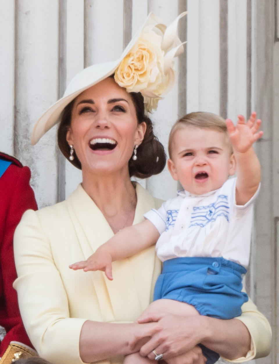 Prince Louis waves from the Buckingham Palace balcony during the Trooping The Colour festivities.