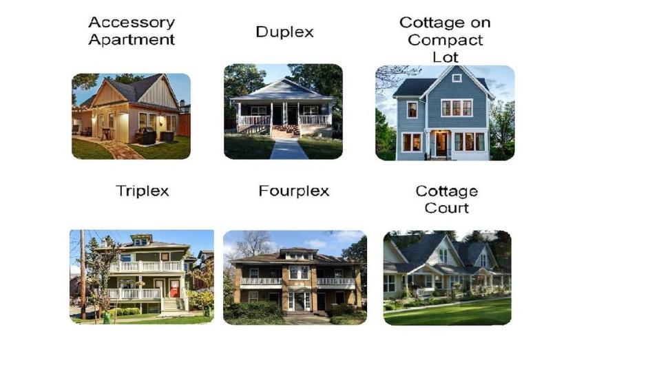 Chapel Hill town staff provided these examples of how different types of housing could look under a proposed Housing Choices for a Complete Community initiative being considered. 