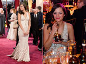 <p>Wie eine Meerjungfrau sah die Französin Marion Cotillard bei den Oscars 2008 in einer Robe von Jean Paul Gaultier aus. Sie erhielt den Oscar als beste Hauptdarstellerin für ihre Rolle in „La vie en rose“ – und hätte ihn in keinem anderen Kleid eleganter und strahlender entgegennehmen können. (Bild: ddp) </p>