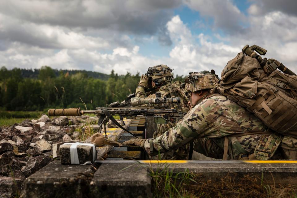 US Army sniper during a sniper competition