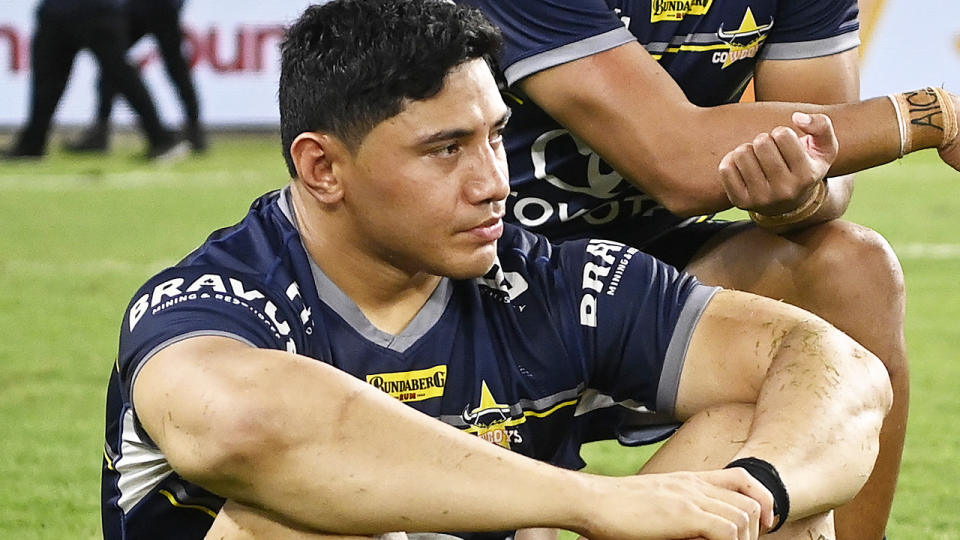 Jason Taumalolo, pictured here after the Cowboys' loss to the Eels.