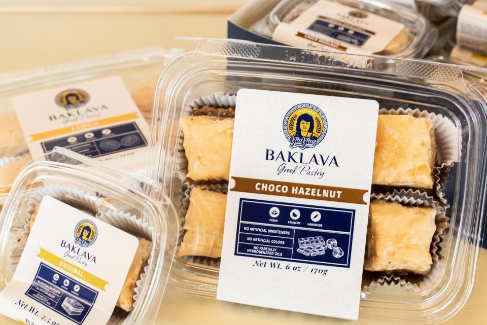 Yia Yia's Baklava comes in three flavors: original, lemon and chocolate hazelnut.