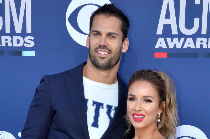 Jessie James Decker (R) and Eric Decker attend the Academy of Country Music Awards in 2019. File Photo by Jim Ruymen/UPI