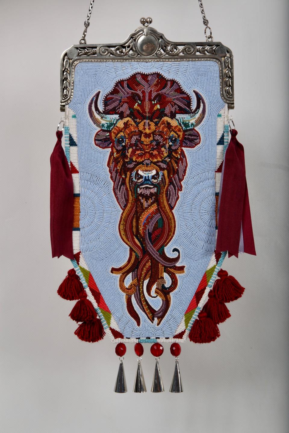 A beaded bag by Sandra Okuma