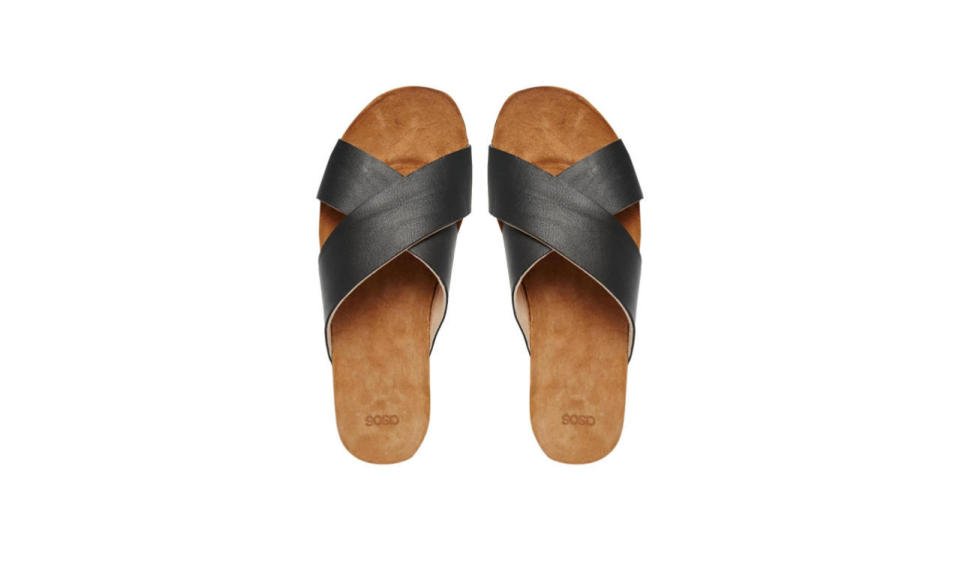 Asos Fergus Cross Strap Leather Sandals, $38, Asos