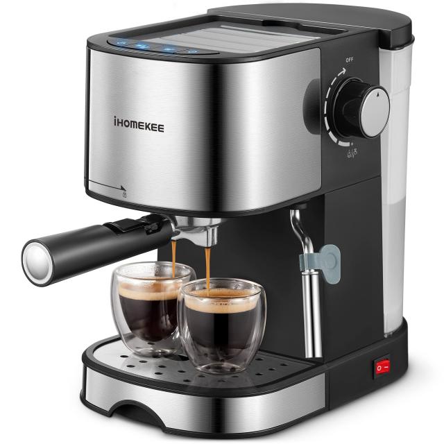 Sincreative CM1699 Casabrews Professional Compact 20 Bar Espresso Machine  for Home with Milk Frother Wand