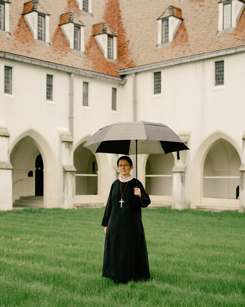 Hermana Monica Clare, de la Comunidad de San Juan Bautista, en Mendham, N. J., 6 de mayo de 2022. (Daniel Dorsa/The New York Times)