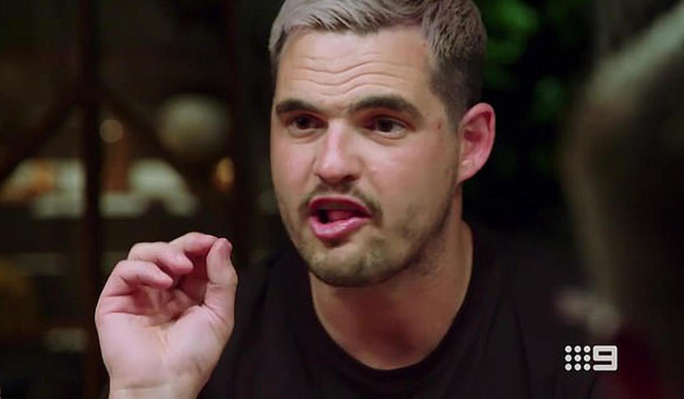 mafs star sam at dinner party