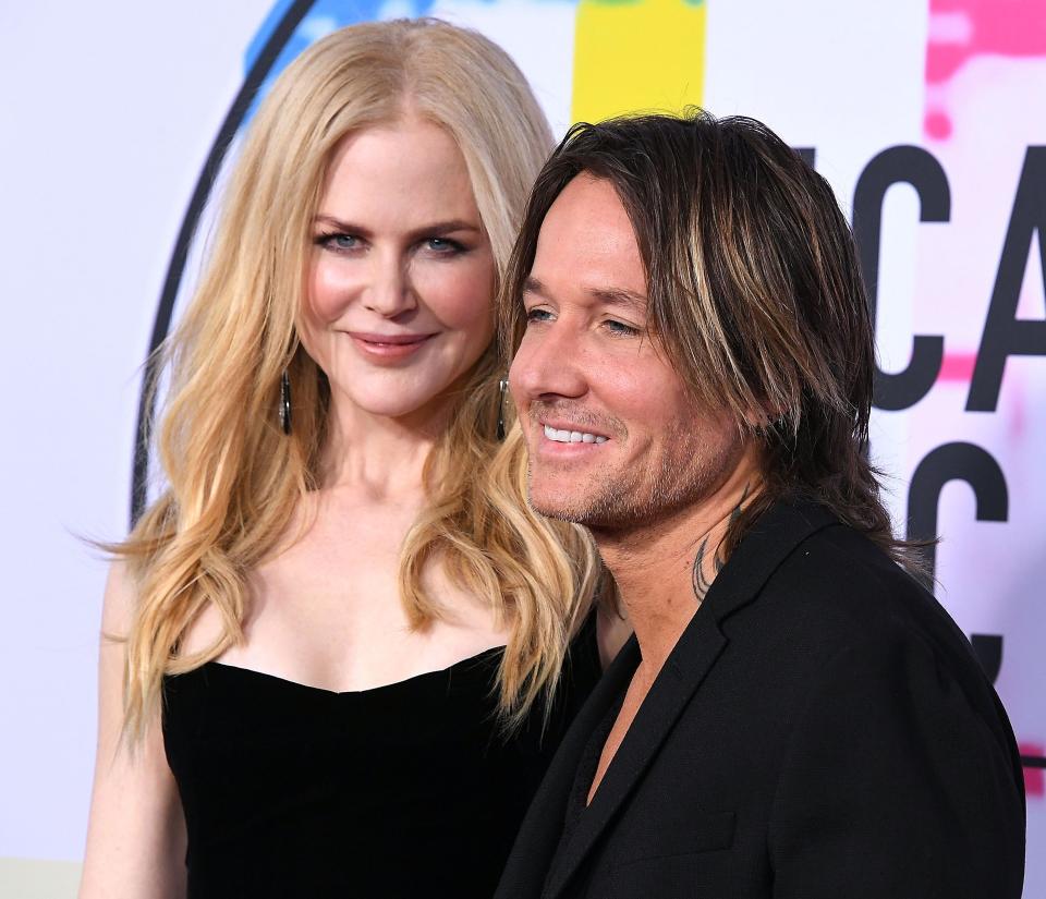 Nicole Kidman;Keith Urban arrives at the 2017 American Music Awards at Microsoft Theater on November 19, 2017 in Los Angeles, California