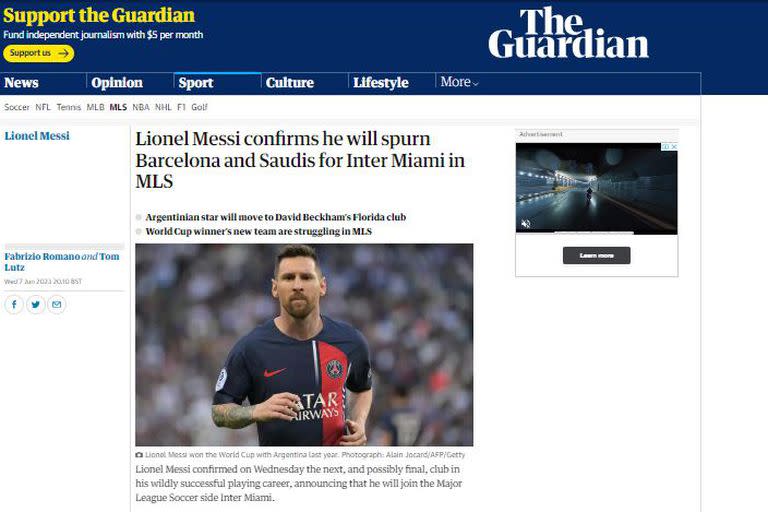 Los principales diarios del mundo replicaron en sus portadas el anuncio de Lionel Messi