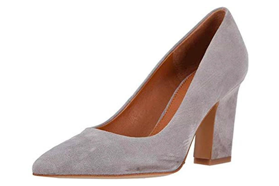 gray heels, pumps, franco sarto