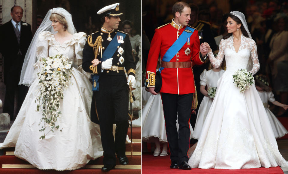 Diana’s wedding was the most watched by far and topped Kate and Wills big day by 10 million viewers. Photo: Getty