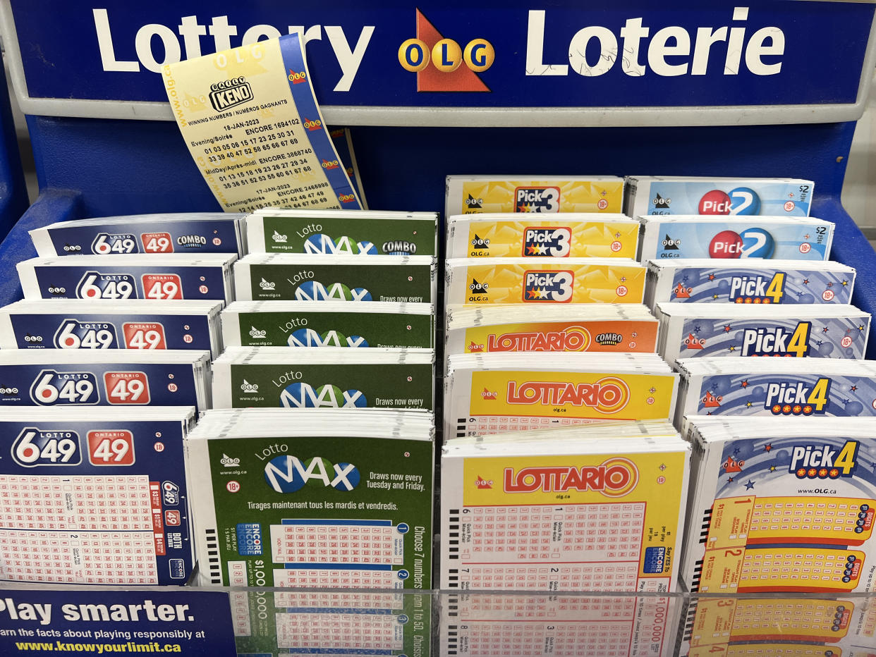 Lottery ticket selection slips in Richmond Hill, Ontario, Canada, on January 21, 2023. (Photo by Creative Touch Imaging Ltd./NurPhoto via Getty Images)