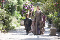 Peter Dinklage, Sibel Kekilli, and Sophie Turner in the "Game of Thrones" Season 3 finale, "Mhysa."