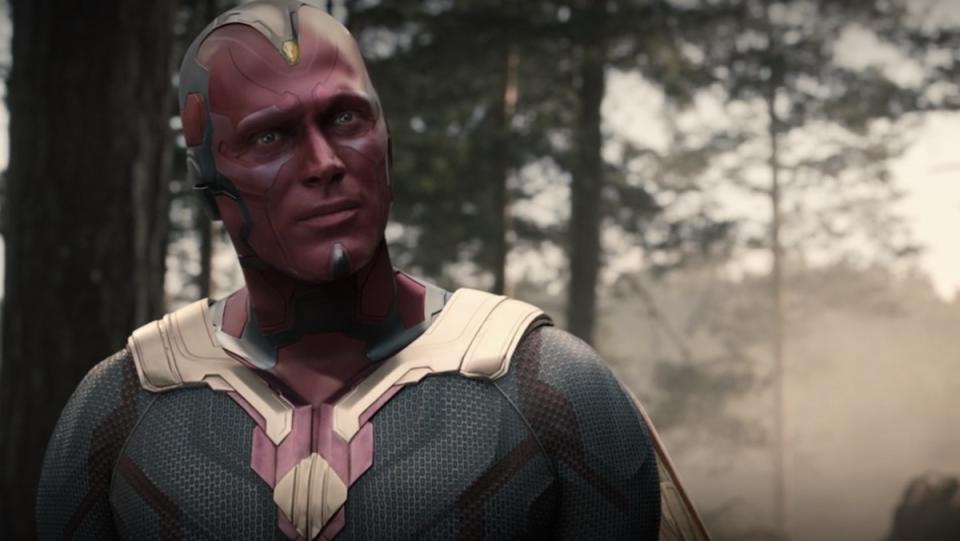 Vision stands in a forest in Avengers: Age of Ultron