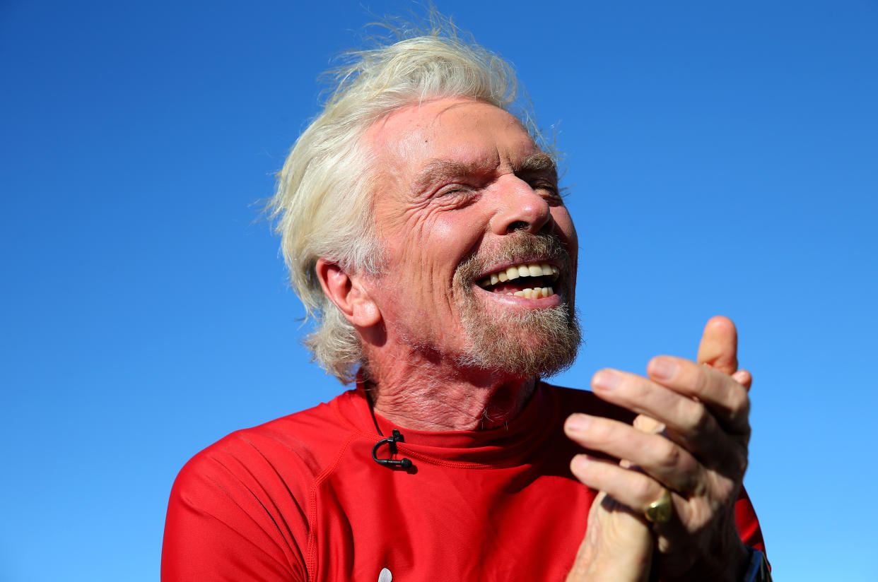 SYDNEY, AUSTRALIA - NOVEMBER 13: Richard Branson poses at Bondi Beach on November 13, 2019 in Sydney, Australia. (Photo by Don Arnold/WireImage)