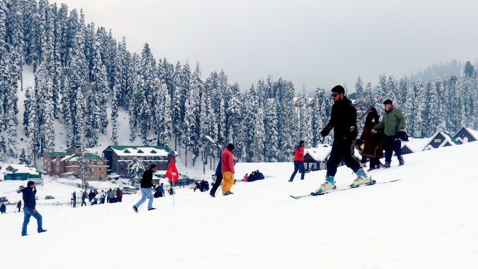 Gulmarg is located about 20 kilometers from the Line of Control (LoC), the de facto border that divides this disputed region between India and Pakistan. - Hindustan Times/Sipa USA