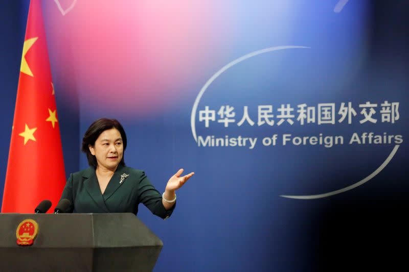 Chinese Foreign Ministry spokeswoman Hua Chunying attends a news conference in Beijing